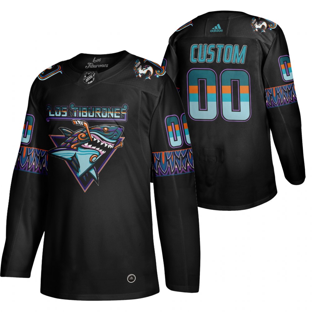 Cheap San Jose Sharks Custom Men Adidas 2020 Los Tiburones Limited NHL Jersey Black